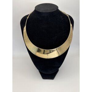 Express Gold Tone Wide Choker Collar Statement 14” Necklace NEW